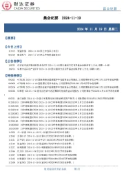 晨会纪要