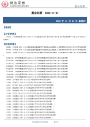 晨会纪要