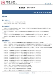 晨会纪要
