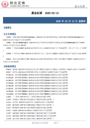 晨会纪要