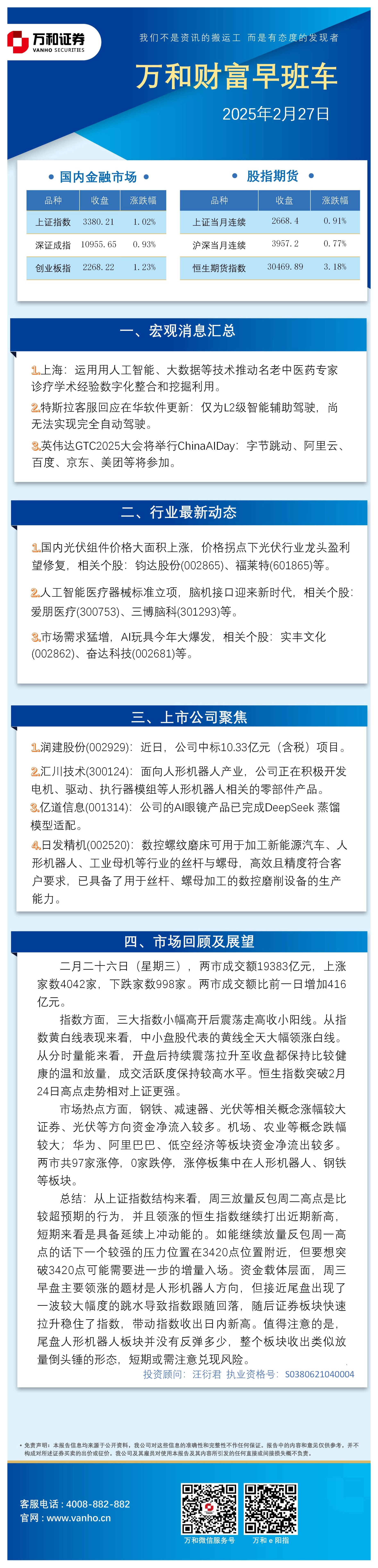 万和财富早班车