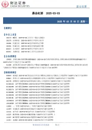 晨会纪要
