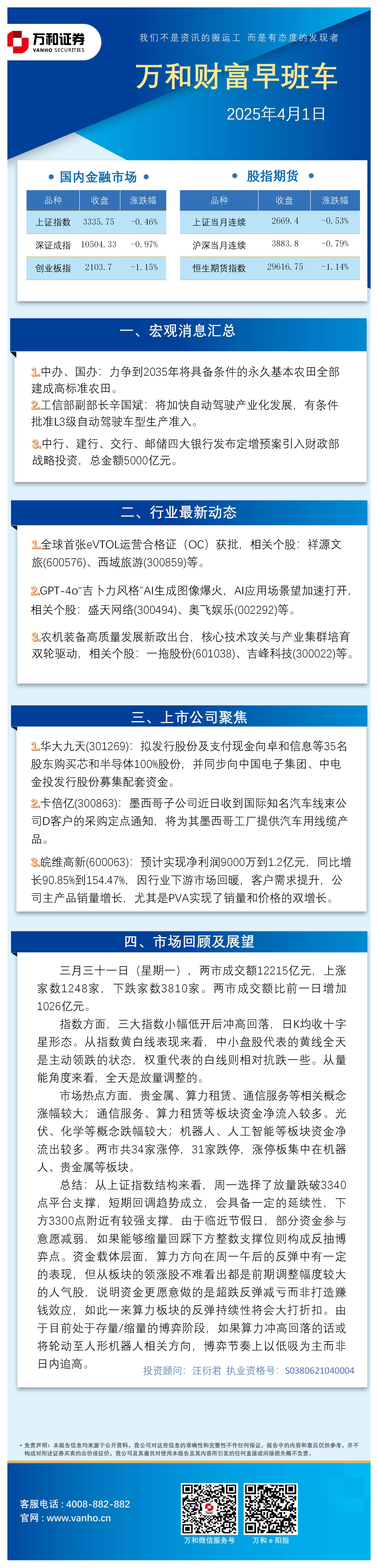 万和财富早班车