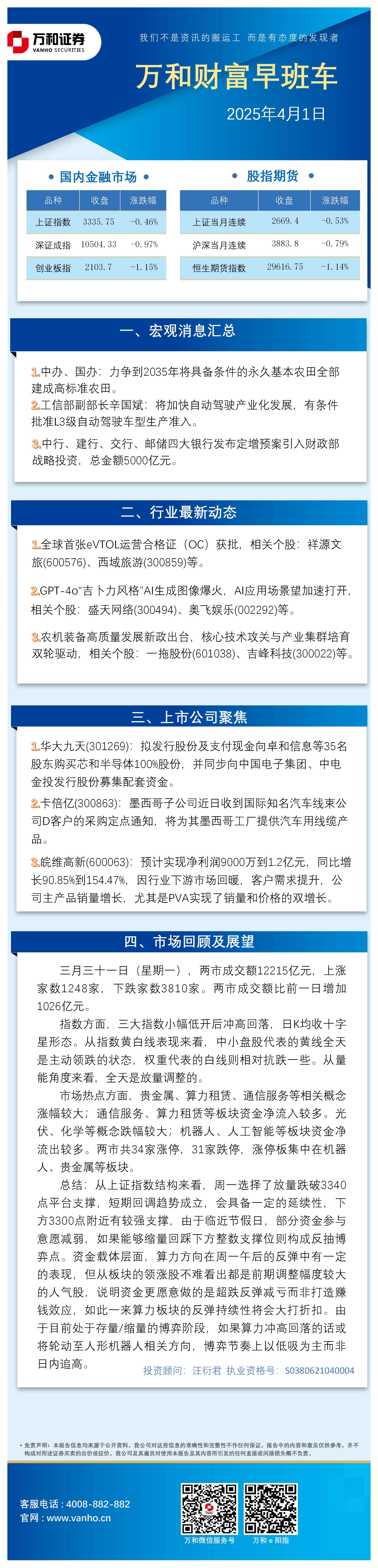 万和财富早班车