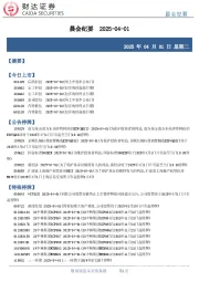 晨会纪要