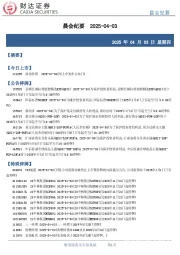 晨会纪要