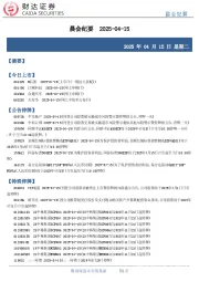 晨会纪要