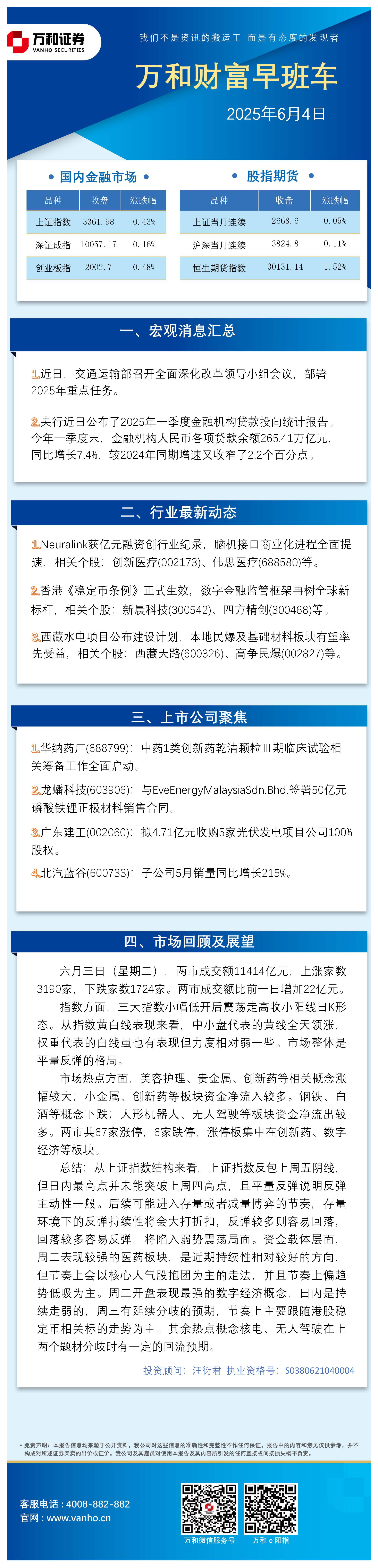 万和财富早班车