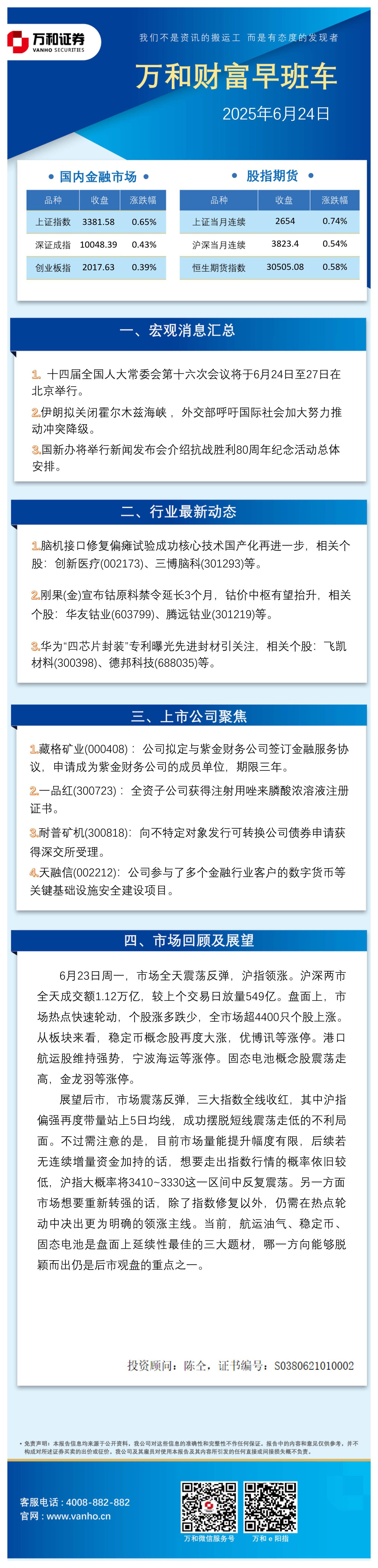 万和财富早班车