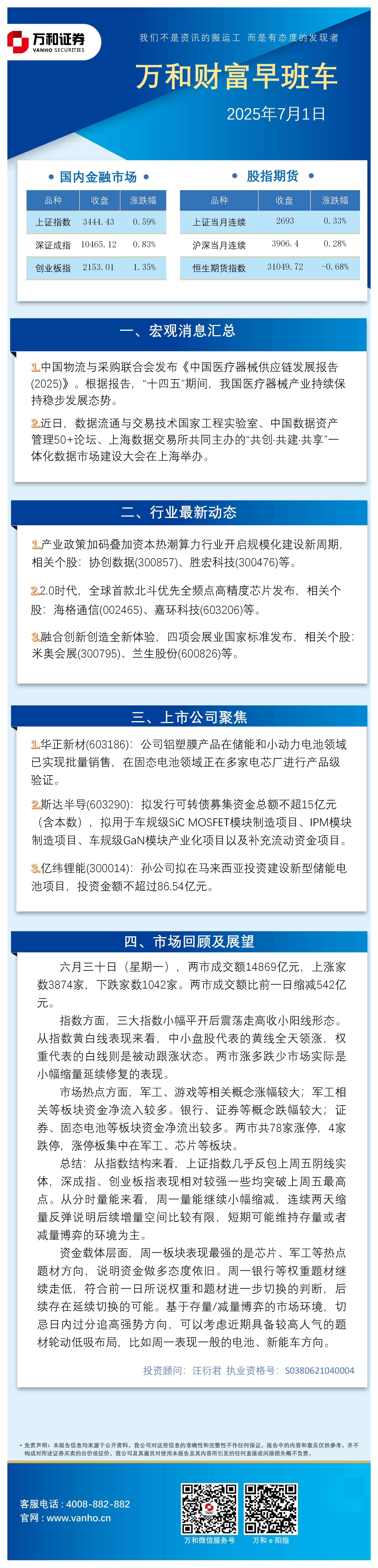 万和财富早班车