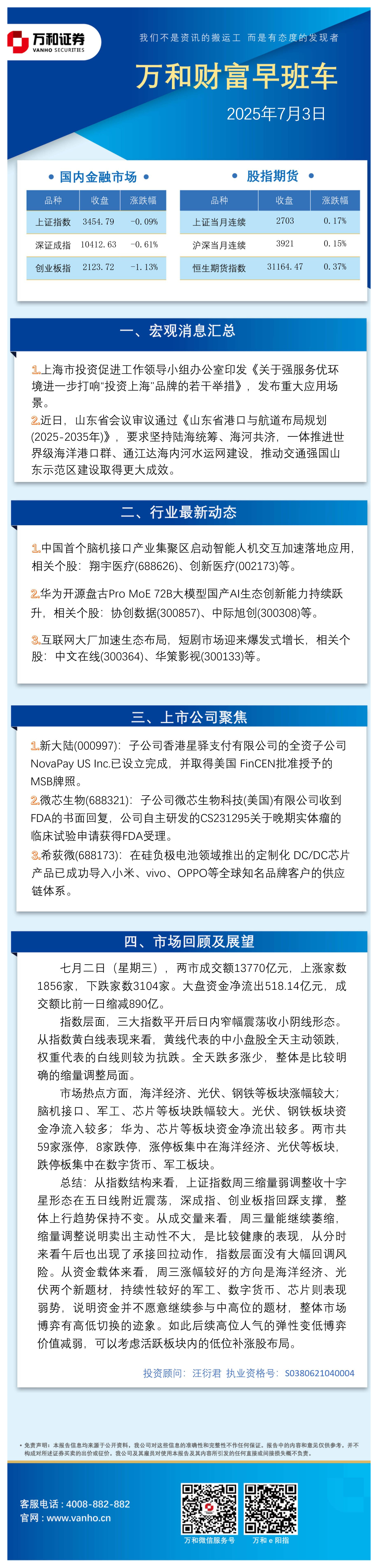 万和财富早班车