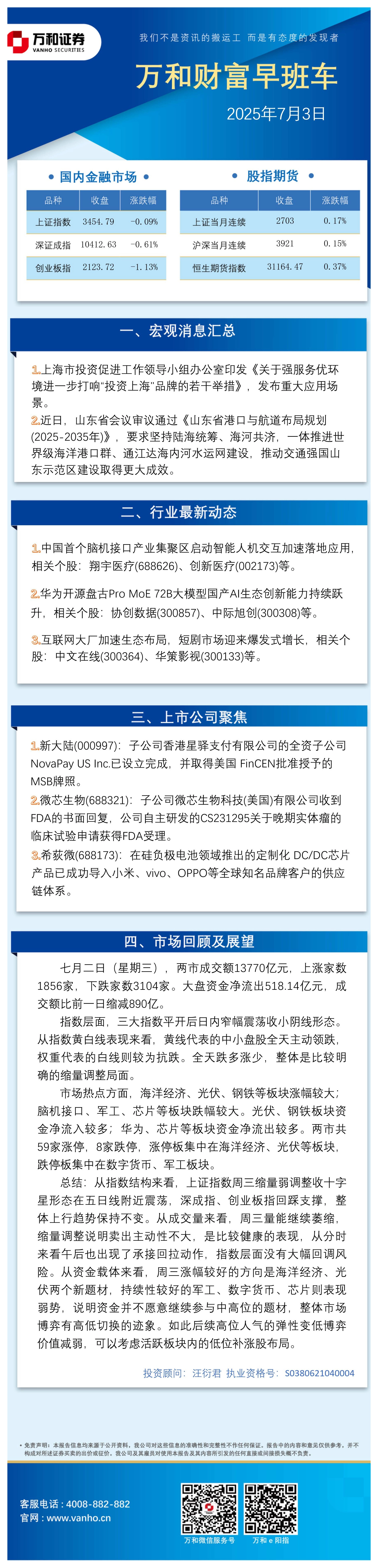 万和财富早班车