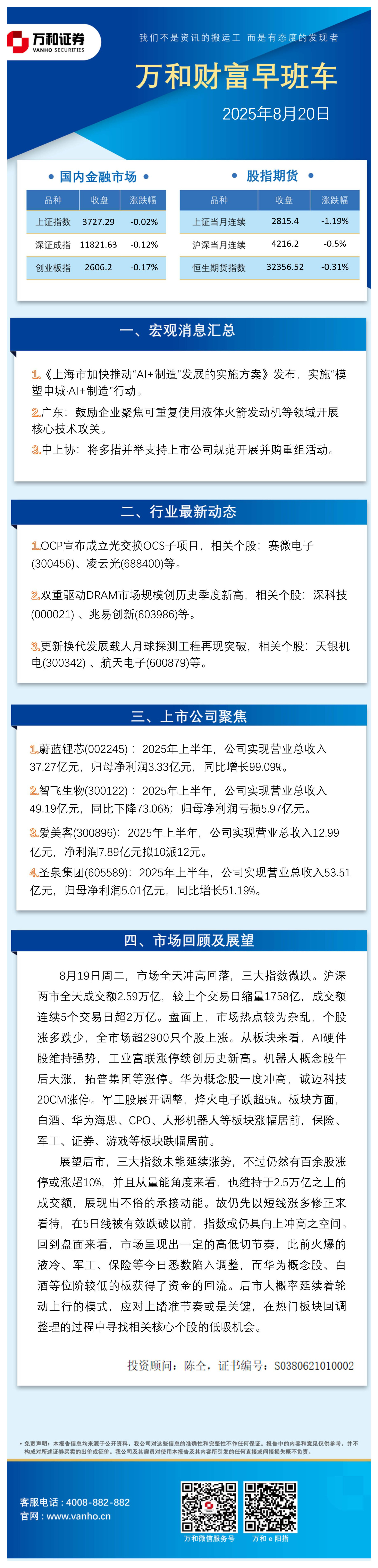 万和财富早班车