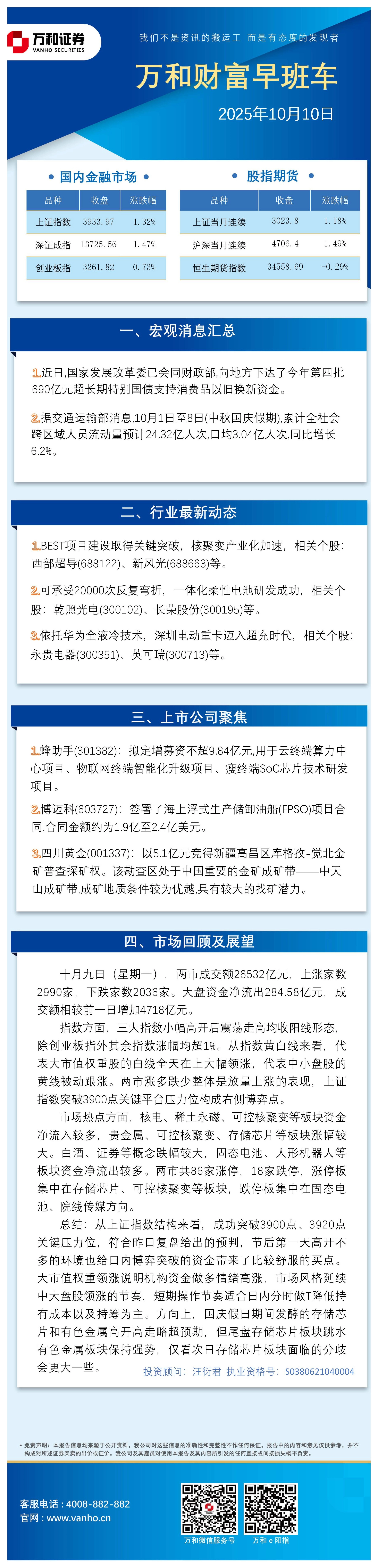 万和财富早班车