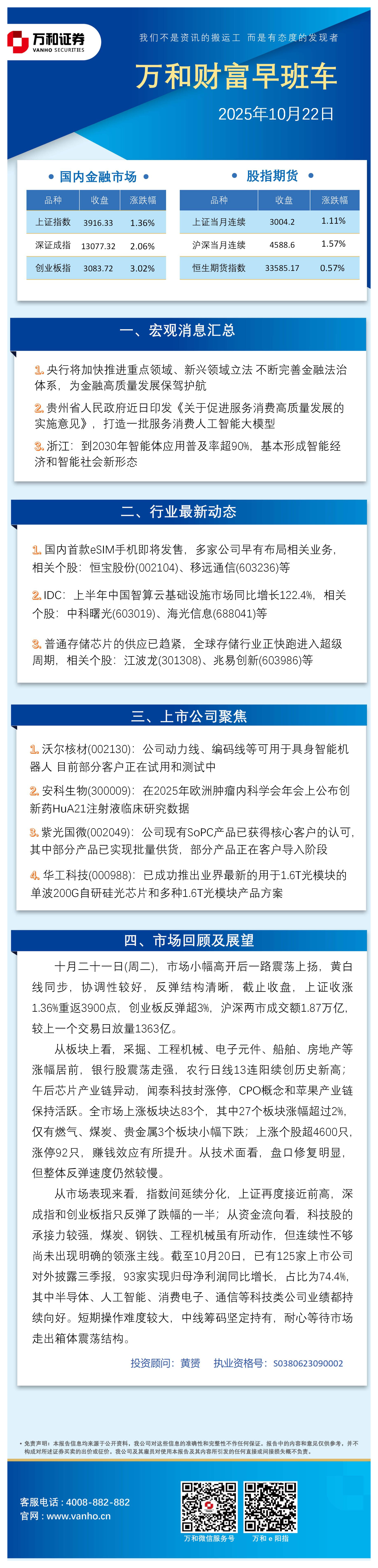 万和财富早班车