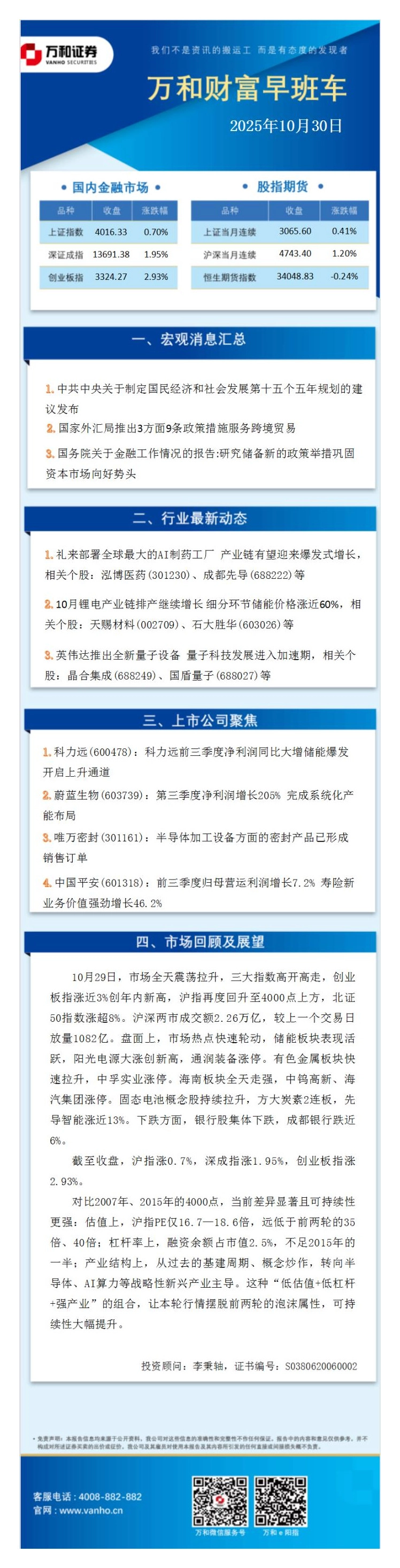 万和财富早班车