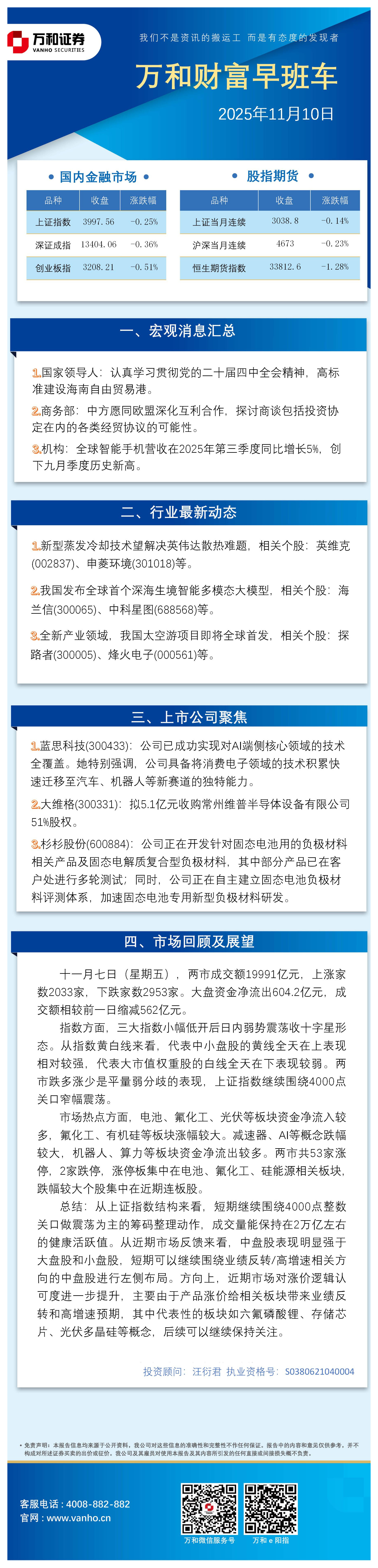 万和财富早班车