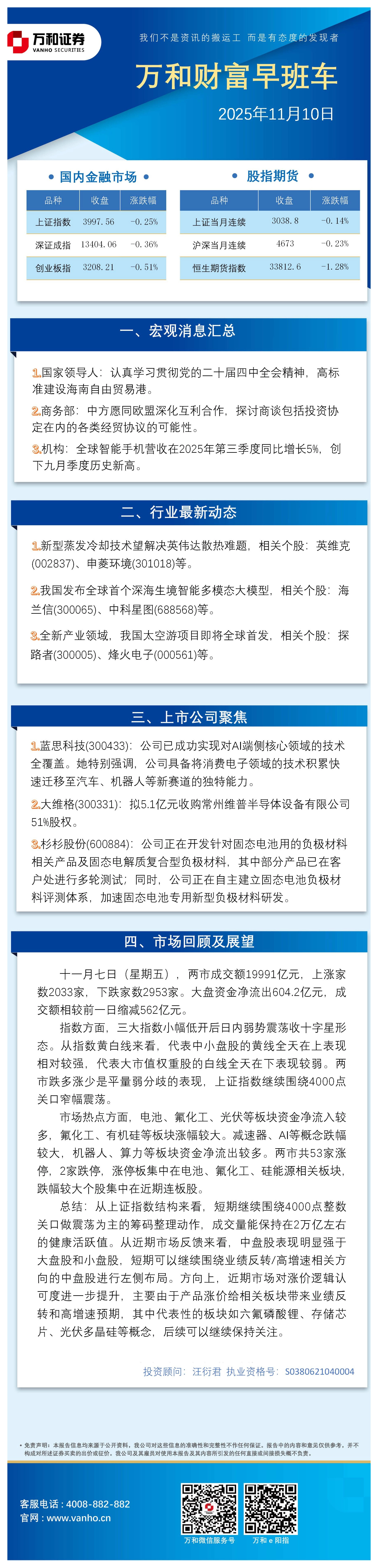 万和财富早班车