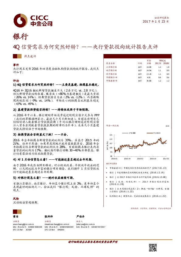 央行贷款投向统计报告点评:4Q信贷需求为何突然好转?