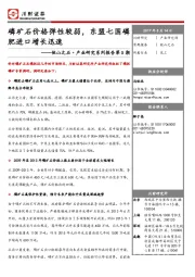 化工行业：他山之石·产业研究系列报告第5期-磷矿石价格弹性较弱，东盟七国磷肥进口增长迅速