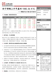 钢铁行业日报：西宁特钢上半年盈利1085.56万元