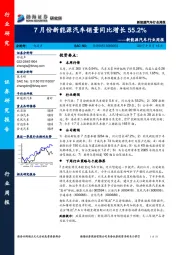 新能源汽车行业周报：7月份新能源汽车销量同比增长55.2%