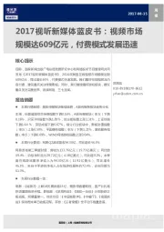 传媒行业周报：2017视听新媒体蓝皮书：视频市场规模达609亿元，付费模式发展迅速