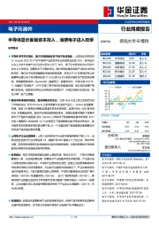 电子元器件行业周度报告：半导体显示面板资本投入，消费电子进入旺季