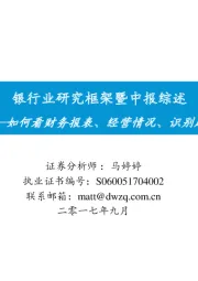 银行业研究框架暨中报综述：如何看财务报表、经营情况、识别风险