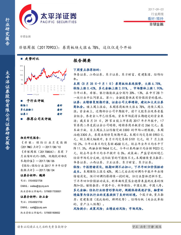 非银周报：券商板块大涨6.78%，这仅仅是个开始