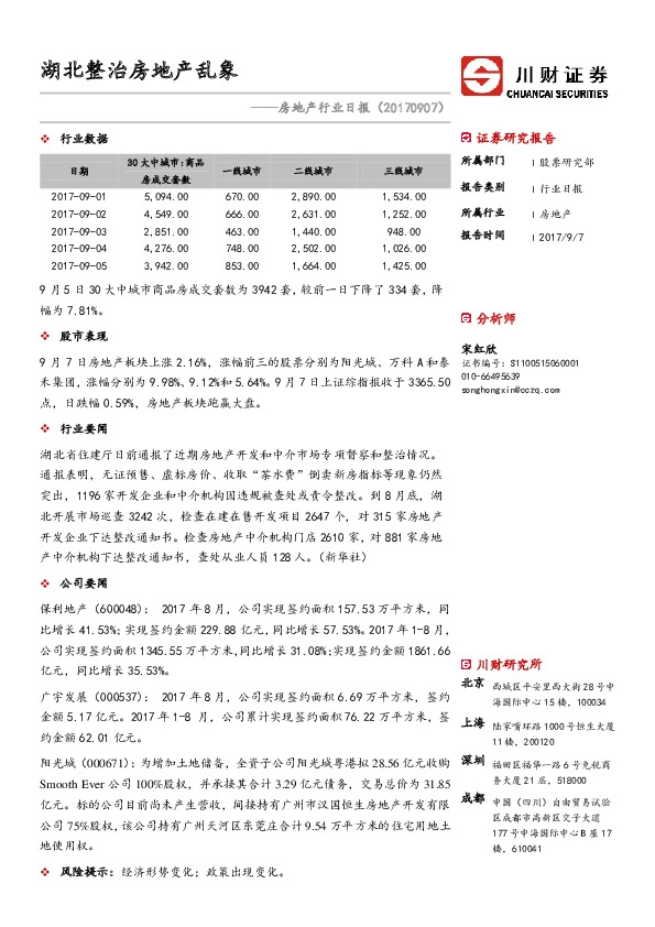 房地产行业日报：湖北整治房地产乱象
