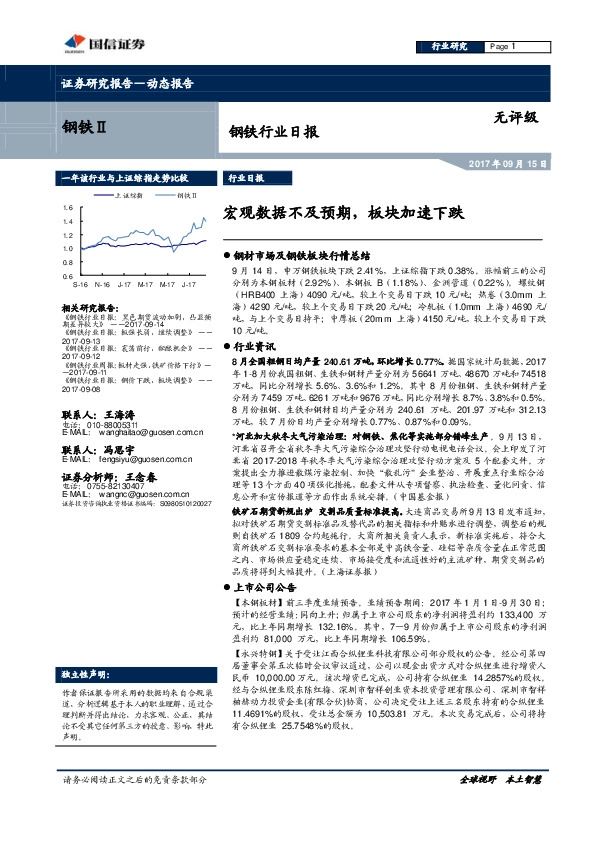 钢铁行业日报：宏观数据不及预期，板块加速下跌