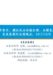 东吴医药行业周观点:医药指数稳中有升,建议关注估值合理、业绩良好的OTC板块