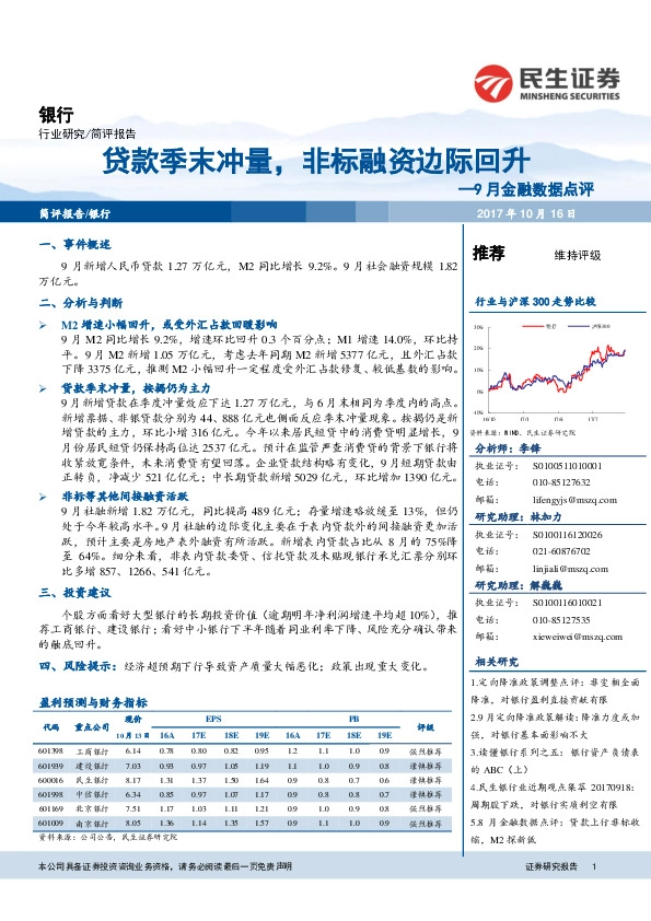 9月金融数据点评：贷款季末冲量，非标融资边际回升