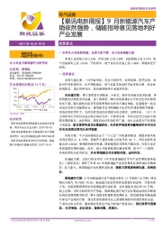 【联讯电新周报】9月新能源汽车产销依然强势，储能指导意见落地利好产业发展