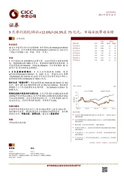 证券行业动态：9月净利润同/环比+12.6%/+24.3%至75亿元，市场活跃带动业绩