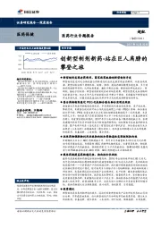 医药行业专题报告：创新型制剂新药-站在巨人肩膀的攀登之旅