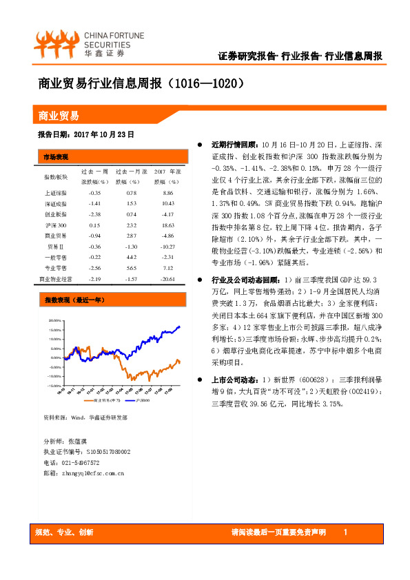 商业贸易行业信息周报