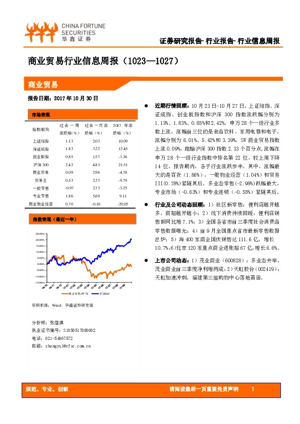 商业贸易行业信息周报