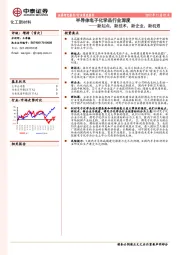 半导体电子化学品行业深度：新起点，新技术，新企业，新机遇