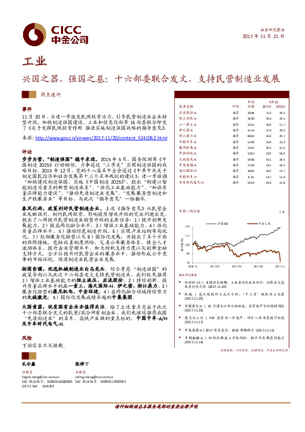 工业：兴国之器，强国之基：十六部委联合发文，支持民营制造业发展