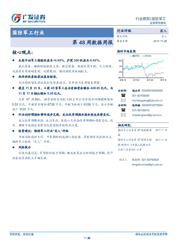 国防军工行业数据周报