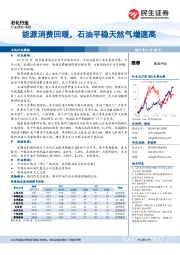 石化行业周报：能源消费回暖，石油平稳天然气增速高