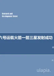 军工行业周报：中国长征六号运载火箭一箭三星发射成功