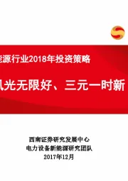 电力设备新能源行业2018年投资策略：风光无限好、三元一时新