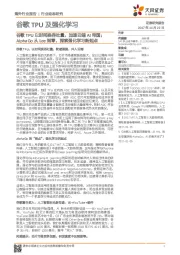 谷歌TPU及强化学习行业动态研究:谷歌TPU以时间换吞吐量,加速云端AI帝国;AlphaGo从 Lee到零,探索强化学习新起点