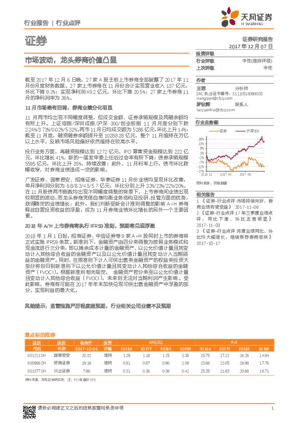 证券：市场波动，龙头券商价值凸显