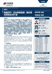 房地产行业周报：推盘回升、龙头销售靓丽，集体建设用地试点扩围