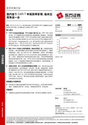 医药生物行业：国内首个CAR-T申报获得受理，临床应用再进一步