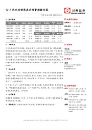 汽车行业日报：12月汽车经销商库存预警指数回落